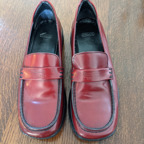 Coach Shoes Vintage Coach Made In Italy Chunky Leather Loafers Size